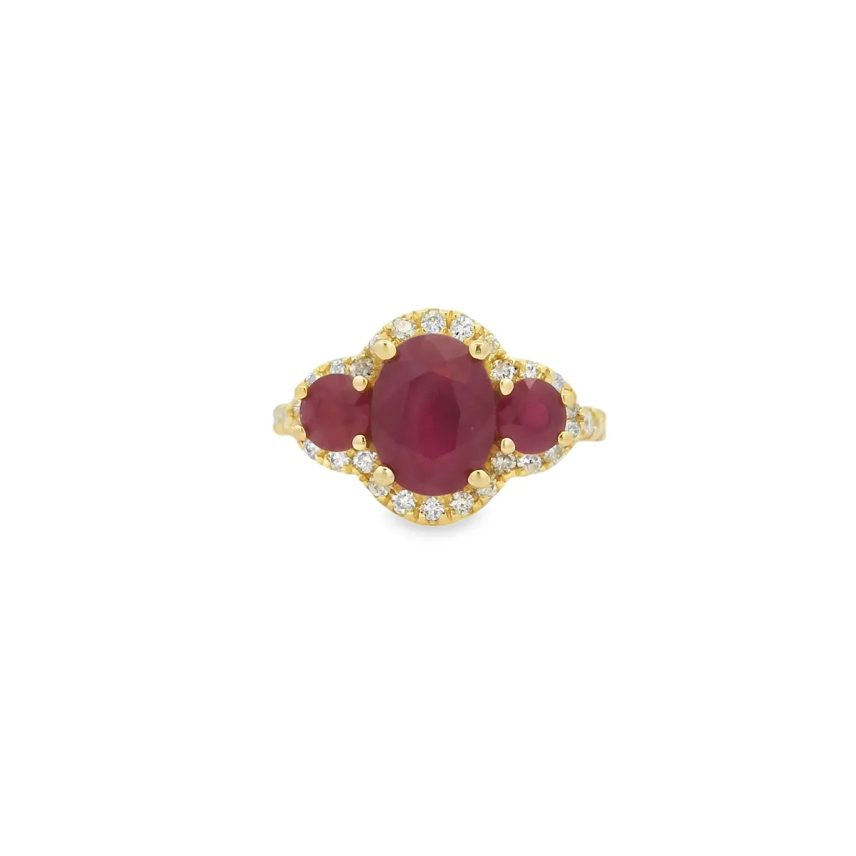 14K Yellow Gold 2.75cttw Ruby & 0.60cttw Diamond Ring by RJM
