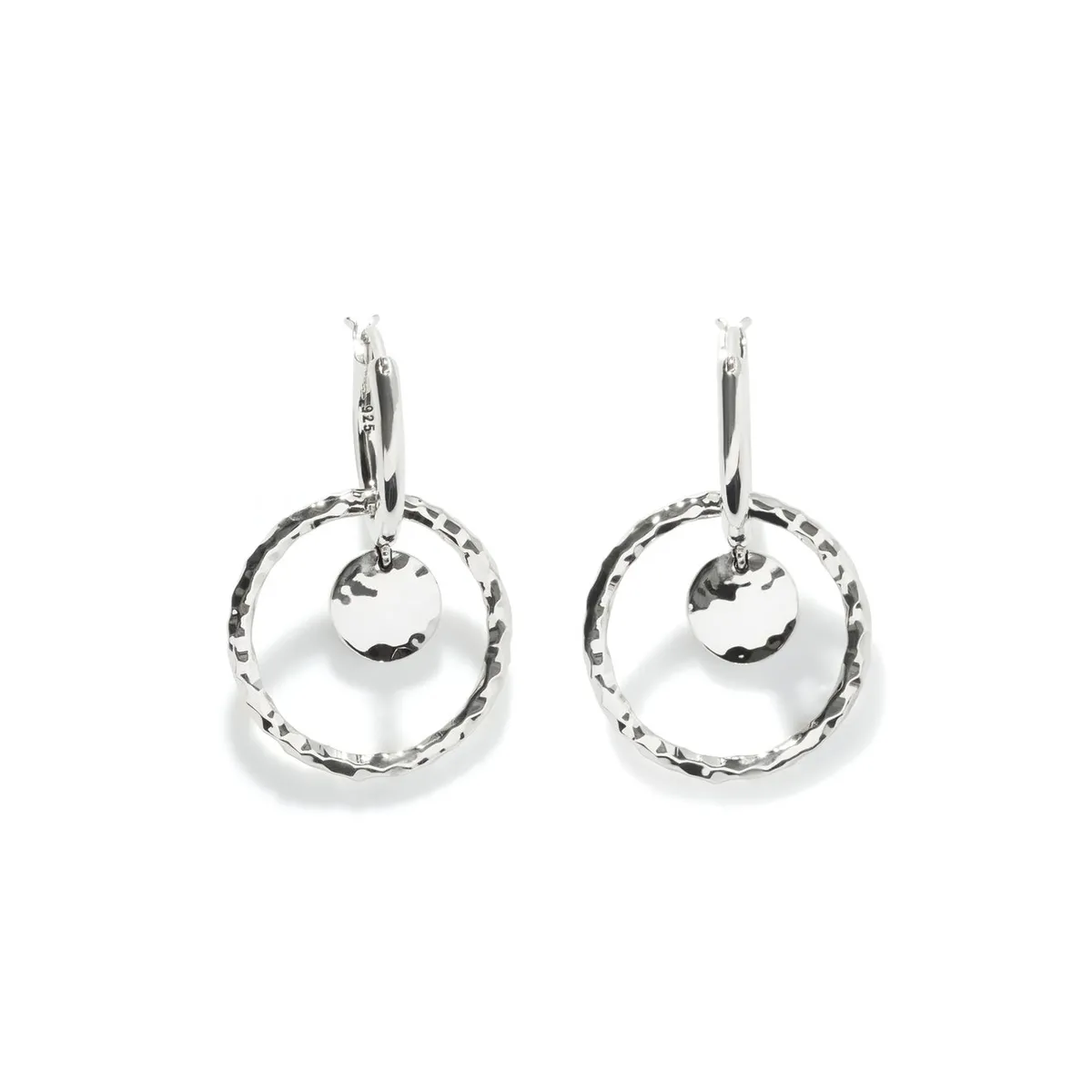 Essentials Dot Hammered Silver Interlink Drop Earrings by John Hardy