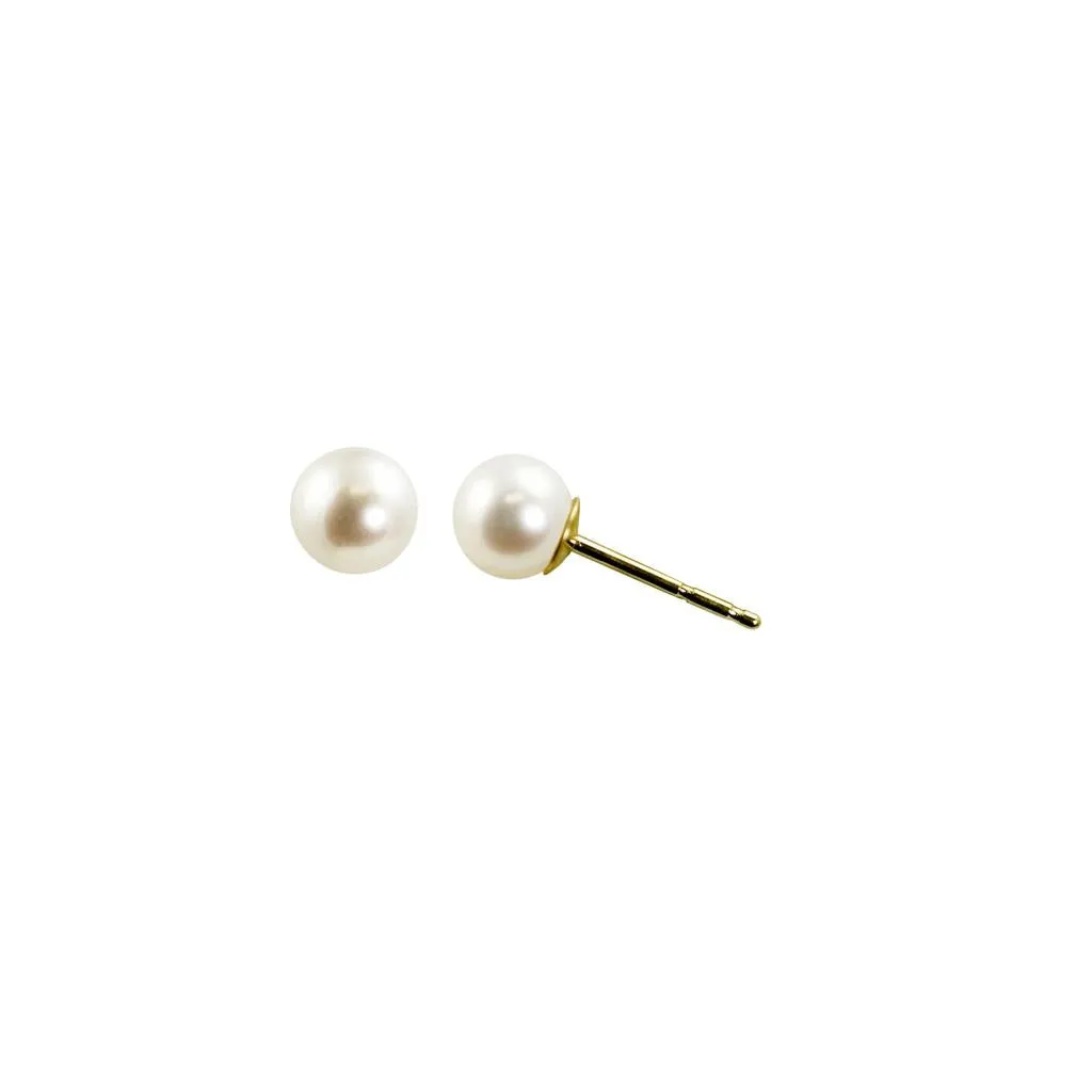 14K Yellow Gold 5mm Freshwater Pearl Stud Earrings 927525/FW