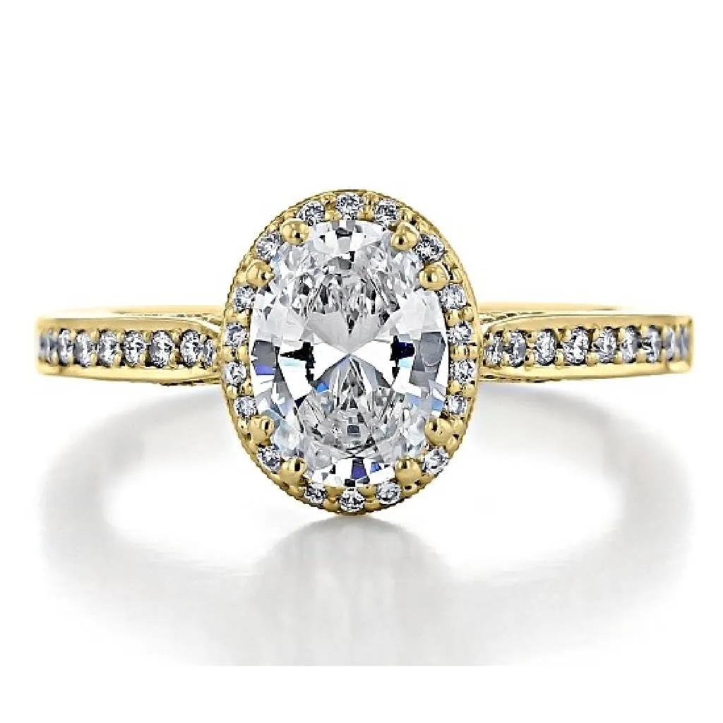 Tacori 18K Yellow Gold Dantela Diamond Halo Engagement Ring 2620 OV SM P Y