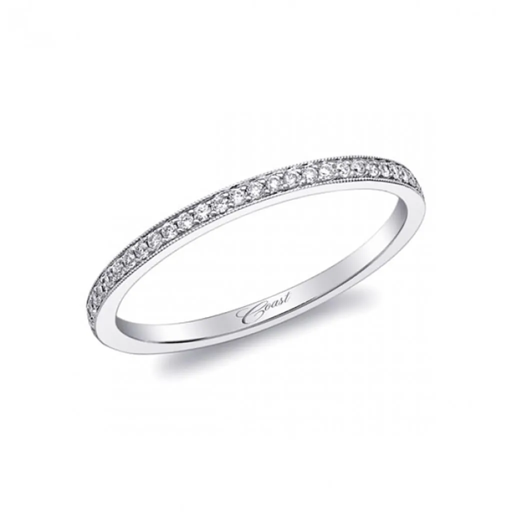 Coast Diamond Milgrain Pave Diamond Wedding Band