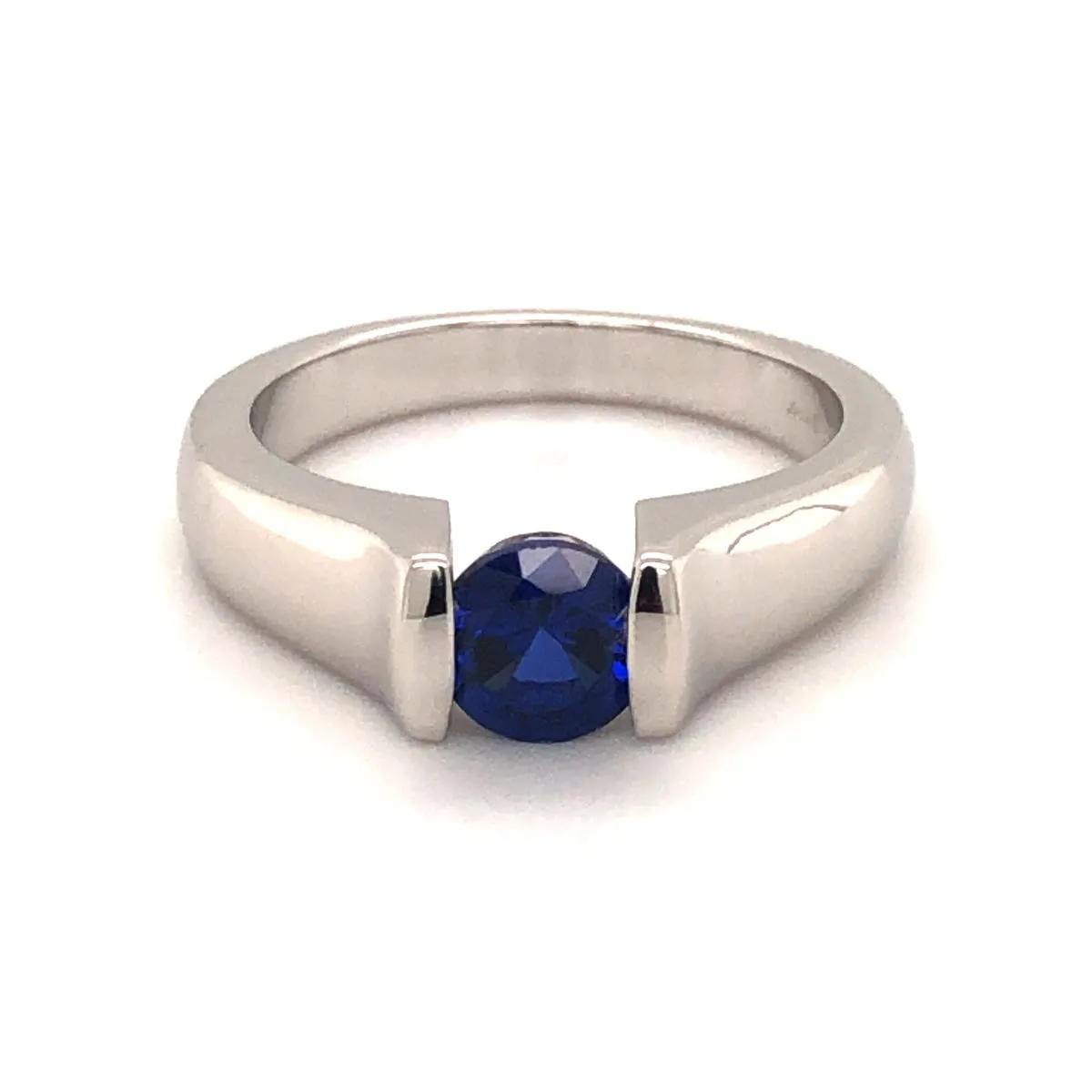 Sterling Silver and Blue Sapphire Ring