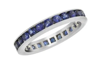 14K White Gold 1.60cttw Sapphire Channel Eternity Band