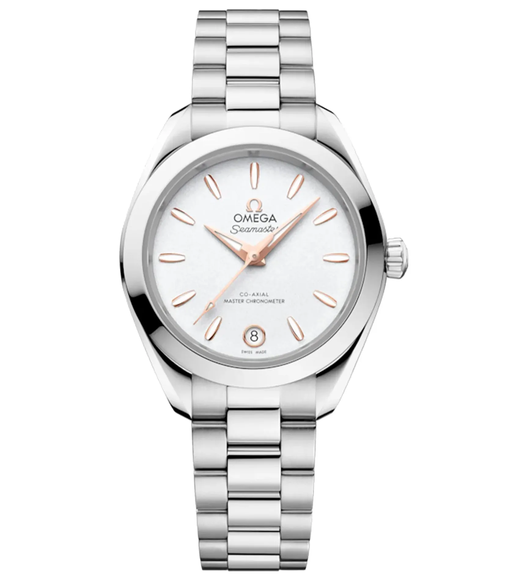 30mm Aqua Terra 150M Steel Bracelet Silver Dial
