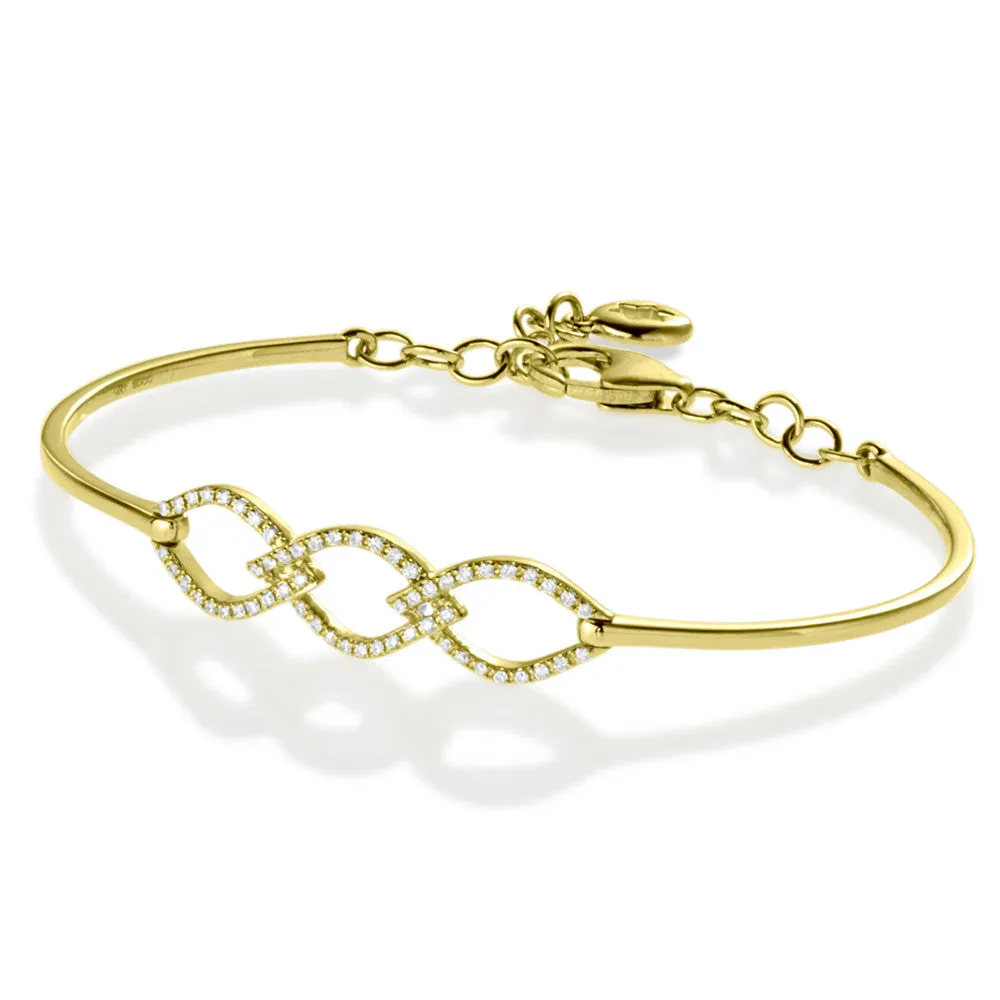 14K YELLOW GOLD DIAMOND BANGLE LDD407-Y