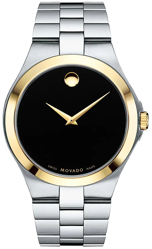 Movado Collection Series Men's Black Dial Gold Sapphire Watch 0606909