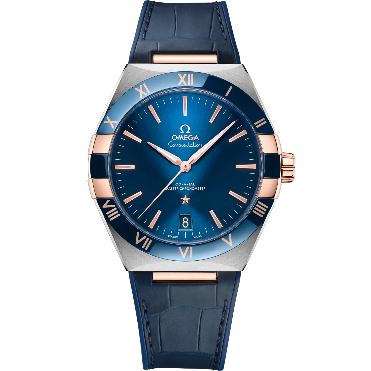 Omega Constellation 41 mm Blue Dial Stainless Steel ‑ Sedna™ 18k Rose Gold Strap 131.23.41.21.03.001