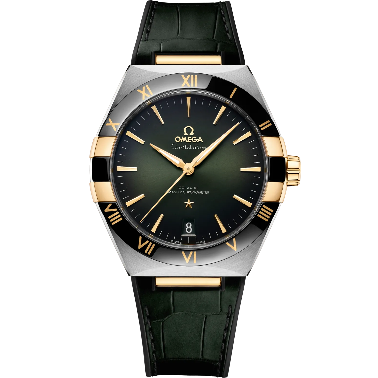 Omega Constellation 41 mm Green Dial Stainless Steel and Sedna™ 18k Yellow Gold Strap 131.23.41.21.10.001