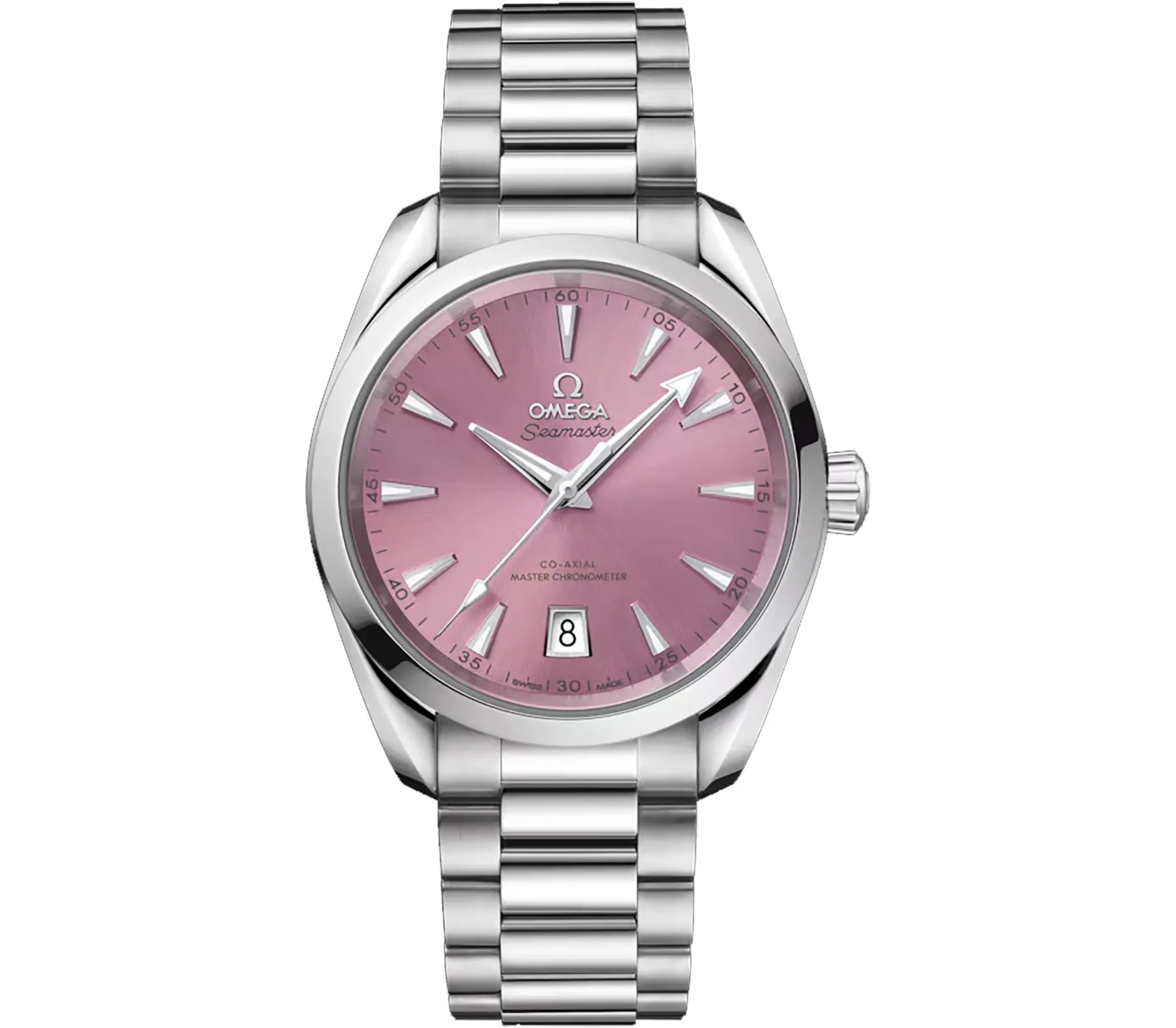 38mm Aqua Terra Shades Steel Shell Pink Dial Auto