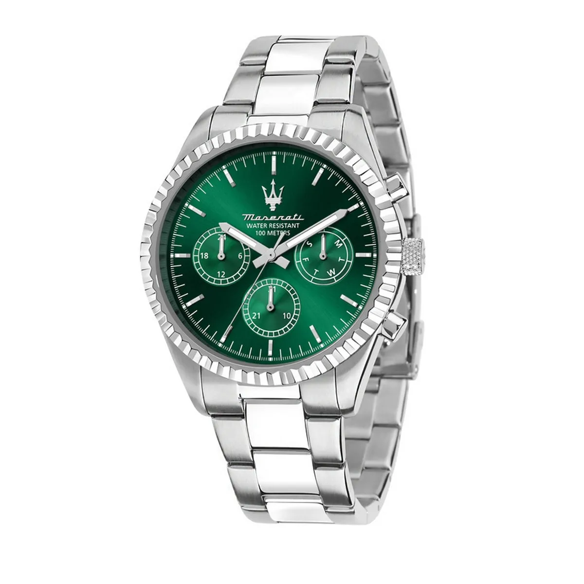 maserati competizione 43mm mult green dial stainless steel bracelet
