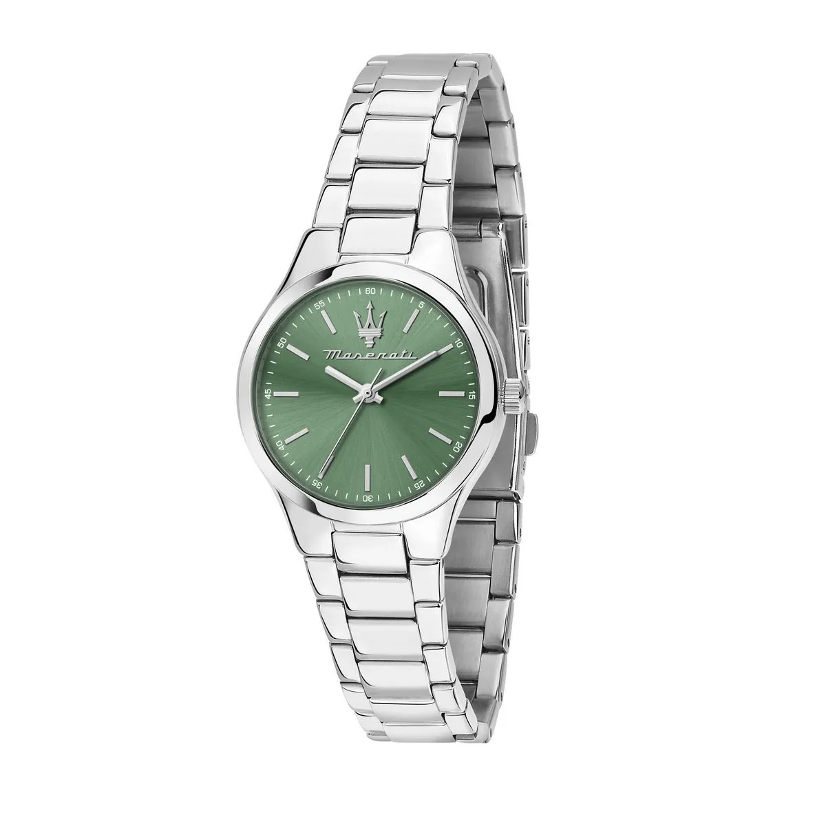 maserati attrazione 30mm 3h green dial stainless steel bracelet