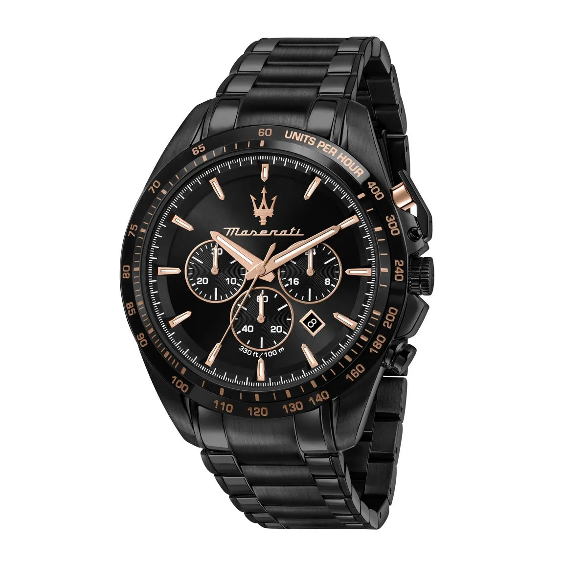 maserati traguardo 45mm chr black dial br black