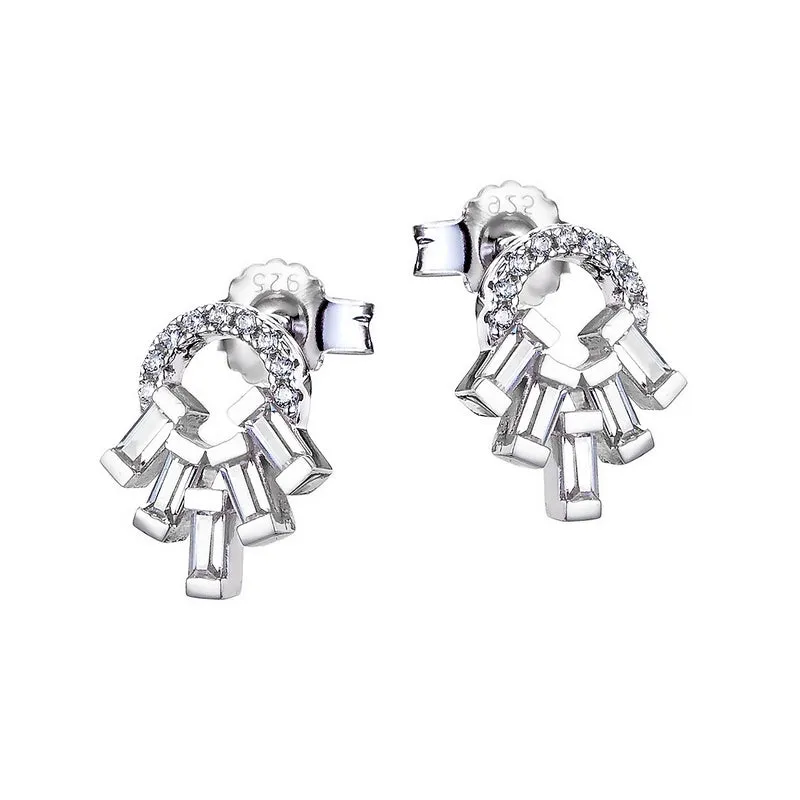 real effect stone set stud earrings