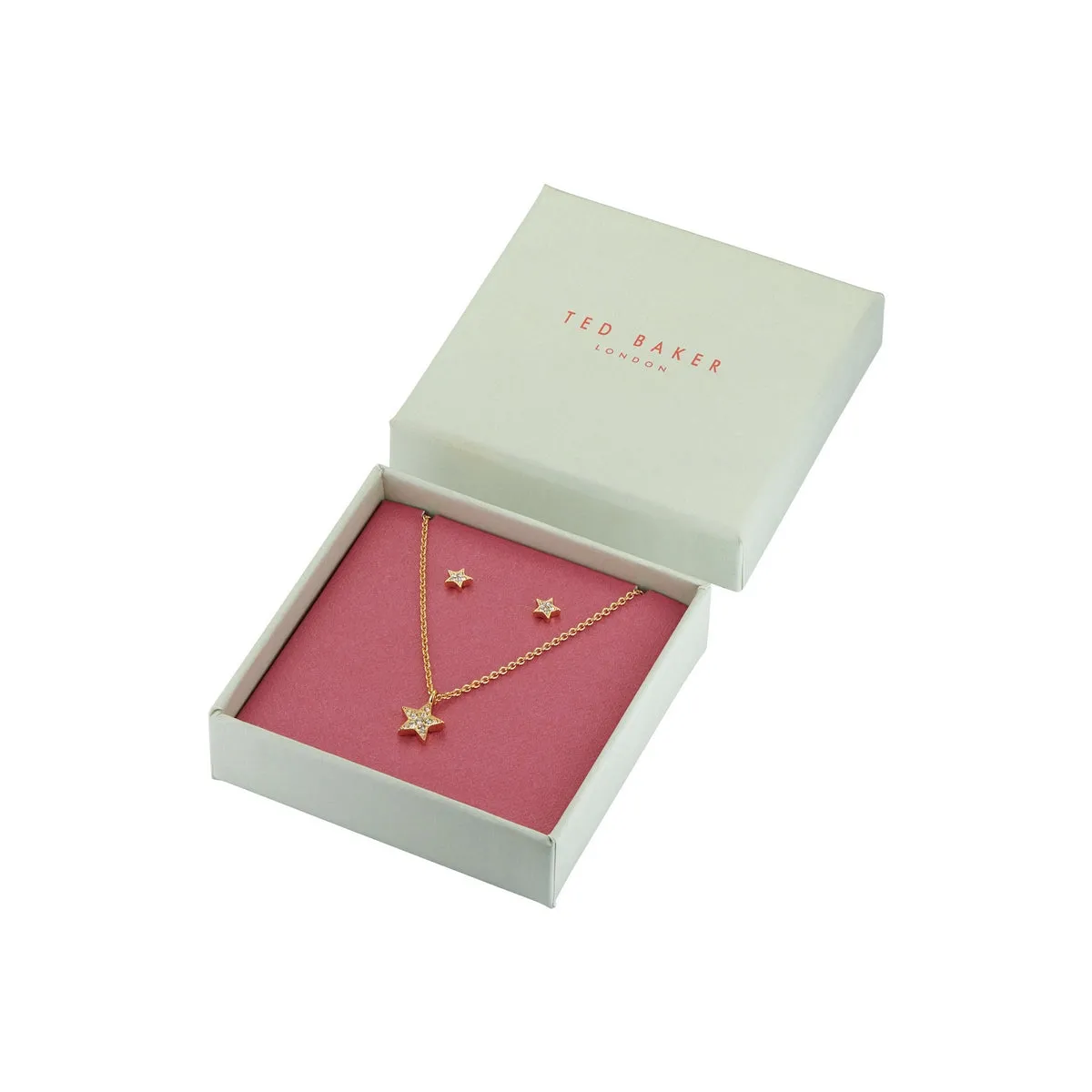 ted baker saskiya: pave nano star gift set gold tone clear crystal
