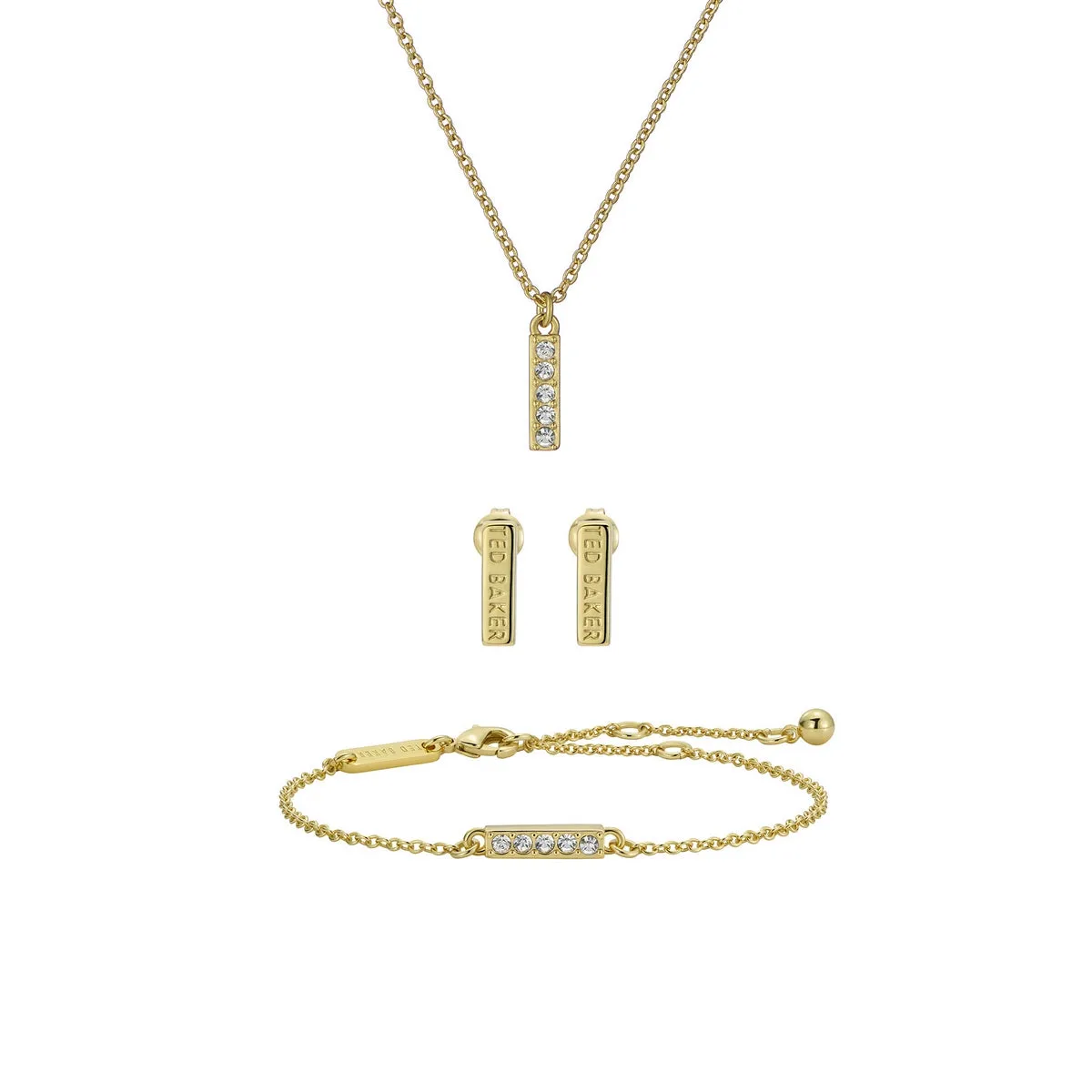 ted baker minni: mini sparkle bar gift set, gold tone, clear crystal