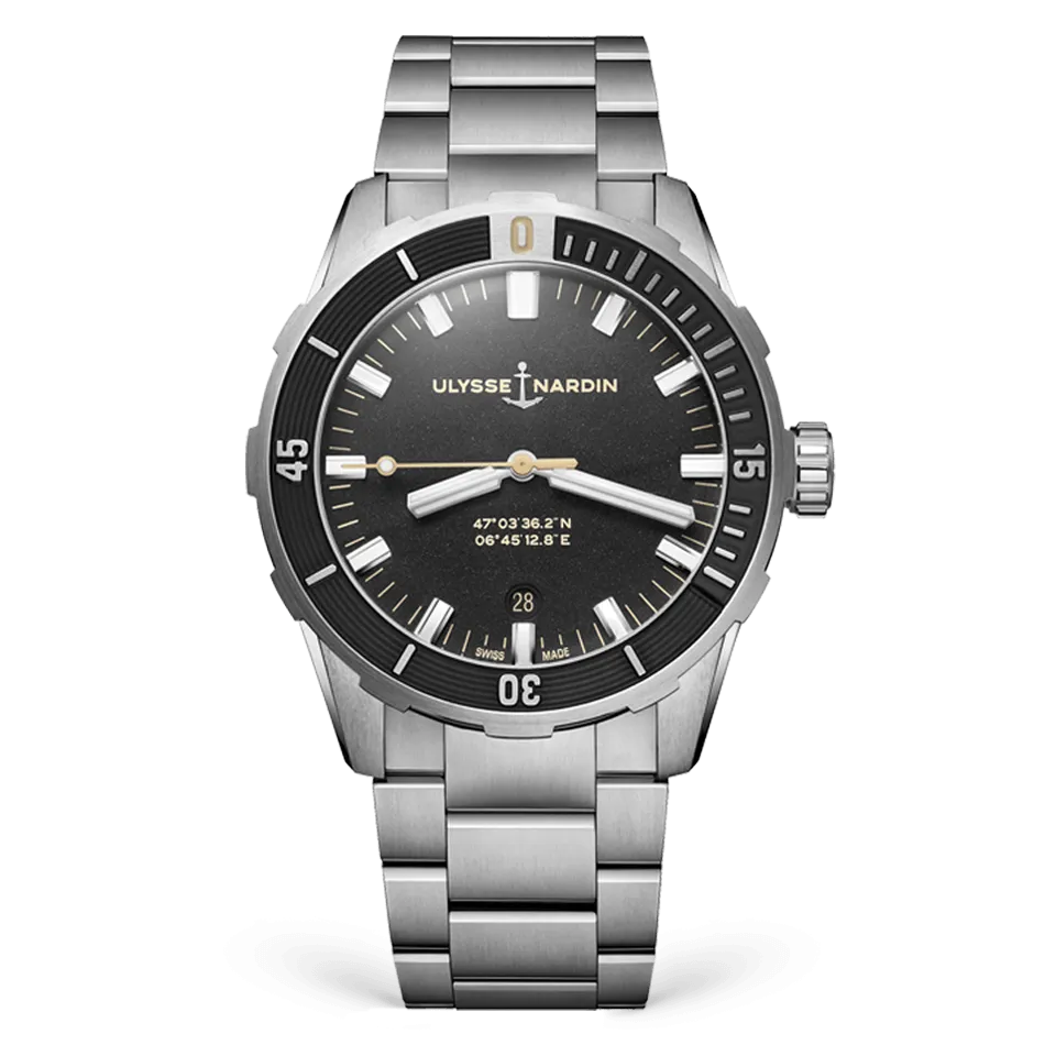 Ulysse Nardin Diver 42 mm Black Dial Stainless Steel Bracelet 8163-175-7M/92