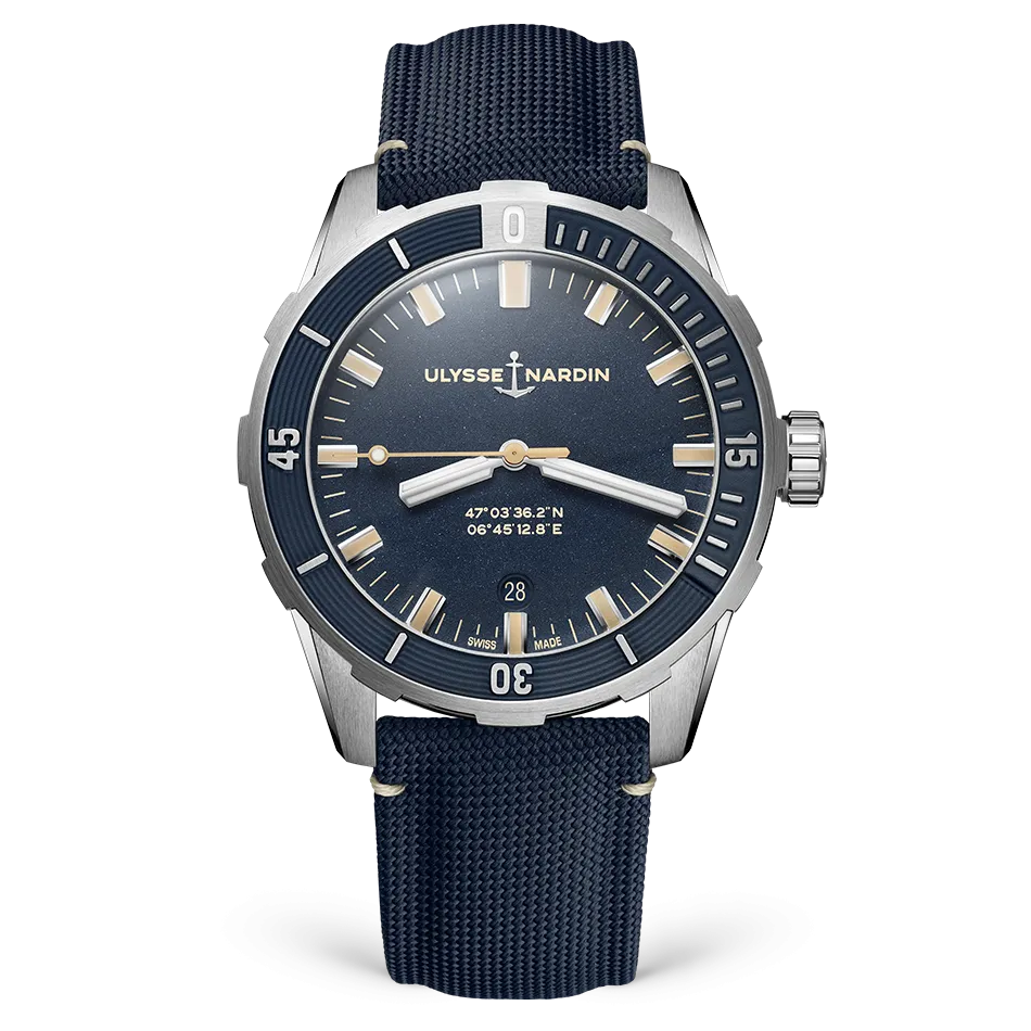 Ulysse Nardin Diver 42 mm Dark Blue Dial Stainless Steel Fabric Strap 8163-175/93