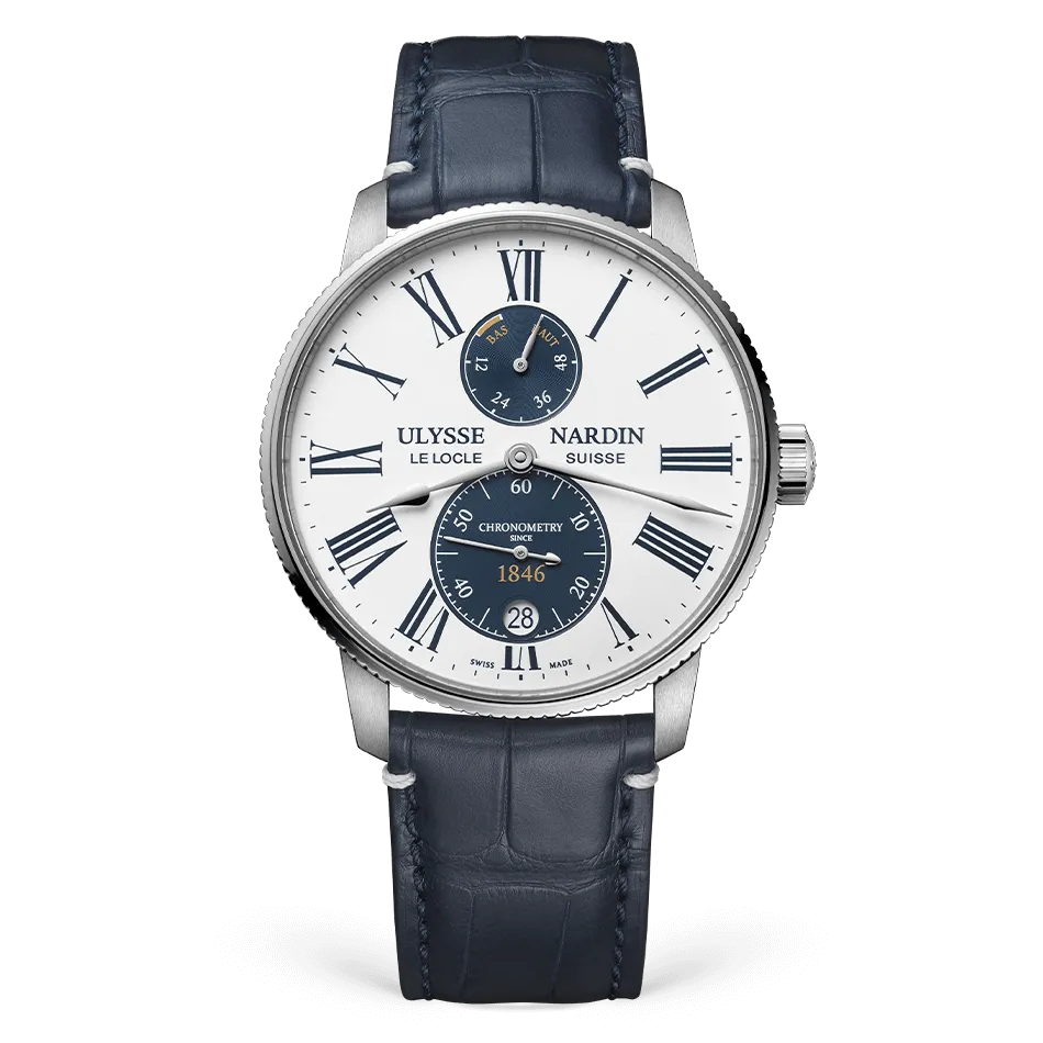 Ulysse Nardin Marine Torpilleur Panda 42 mm White Dial Stainless Steel Leather Strap 1183-310LE-0A-175/1B