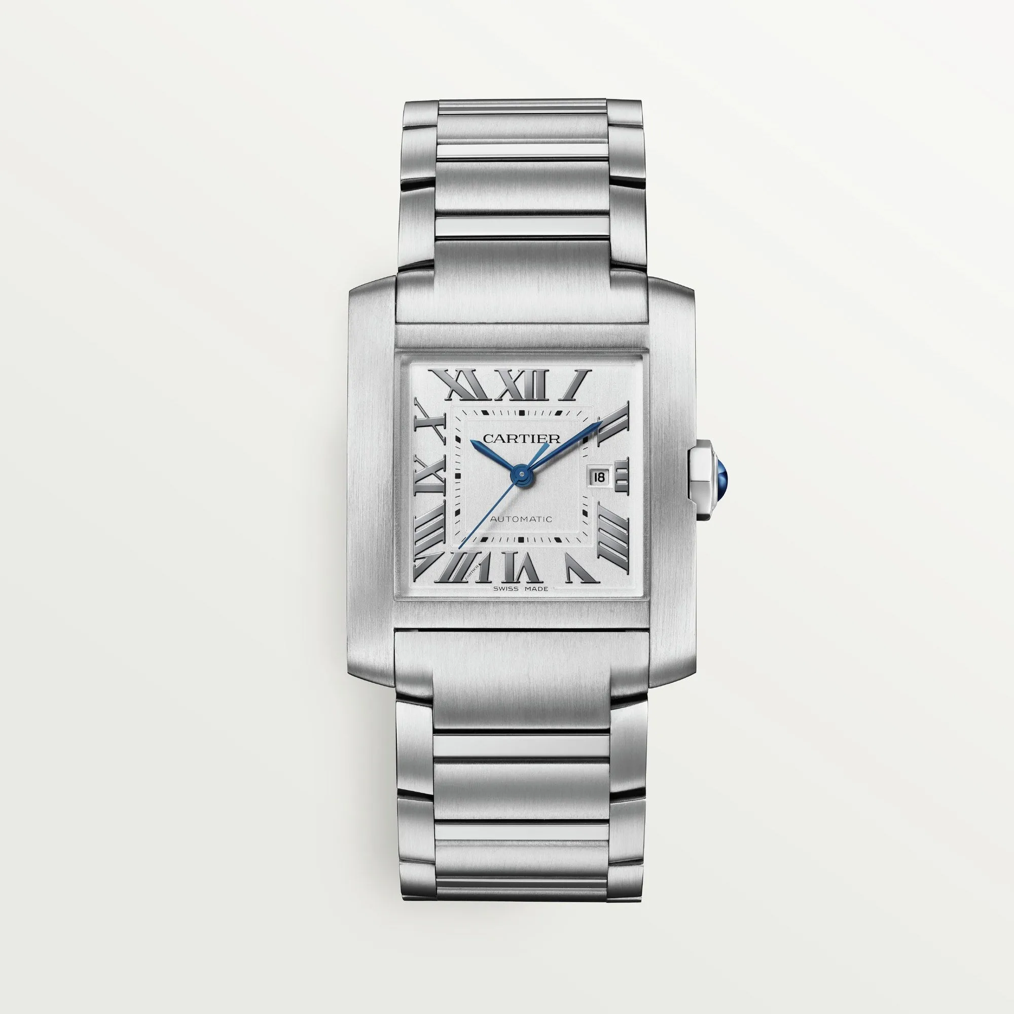 Cartier Tank Française Large 36.7 mm x 30.5 mm Silver Dial Steel Bracelet WSTA0067