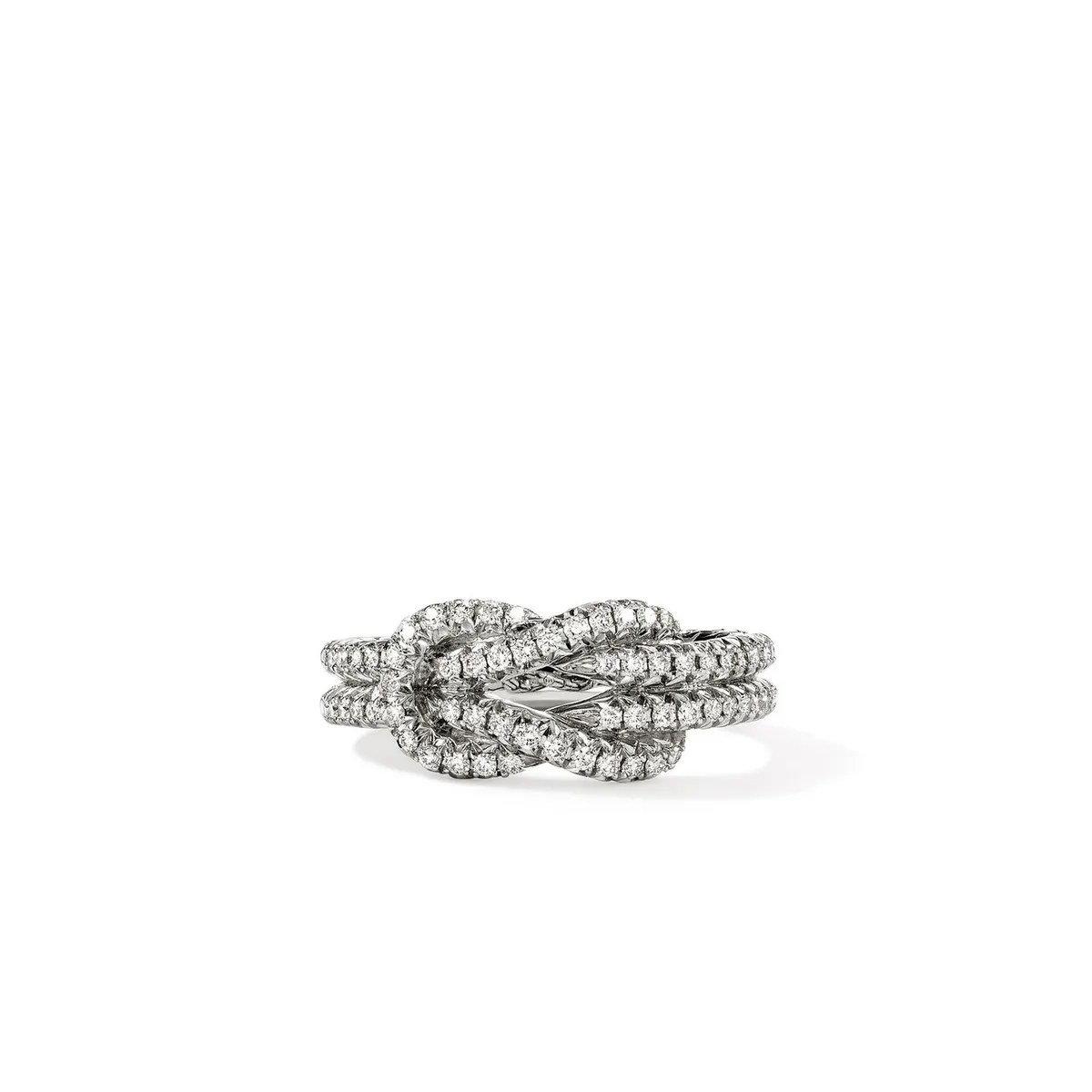 Love Knot Silver Diamond Pave Ring by John Hardy