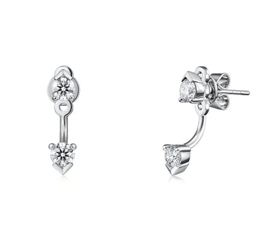 18K White Gold 0.86cttw VS G-H Diamond Aerial Floating Ear Jackets by Hearts on Fire