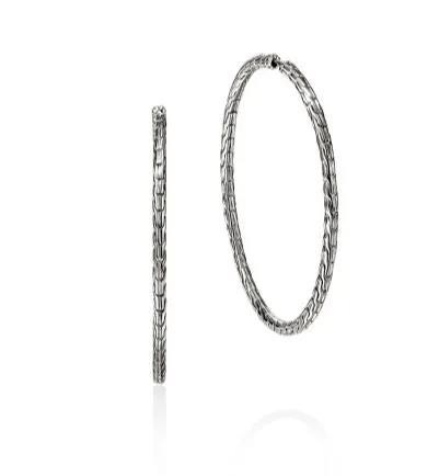 Essentials Silver 50mm Hoop Earrings by John Hardy