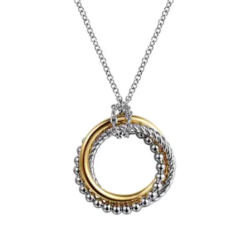 Two-Tone Circle Necklace by Gabriel & Co