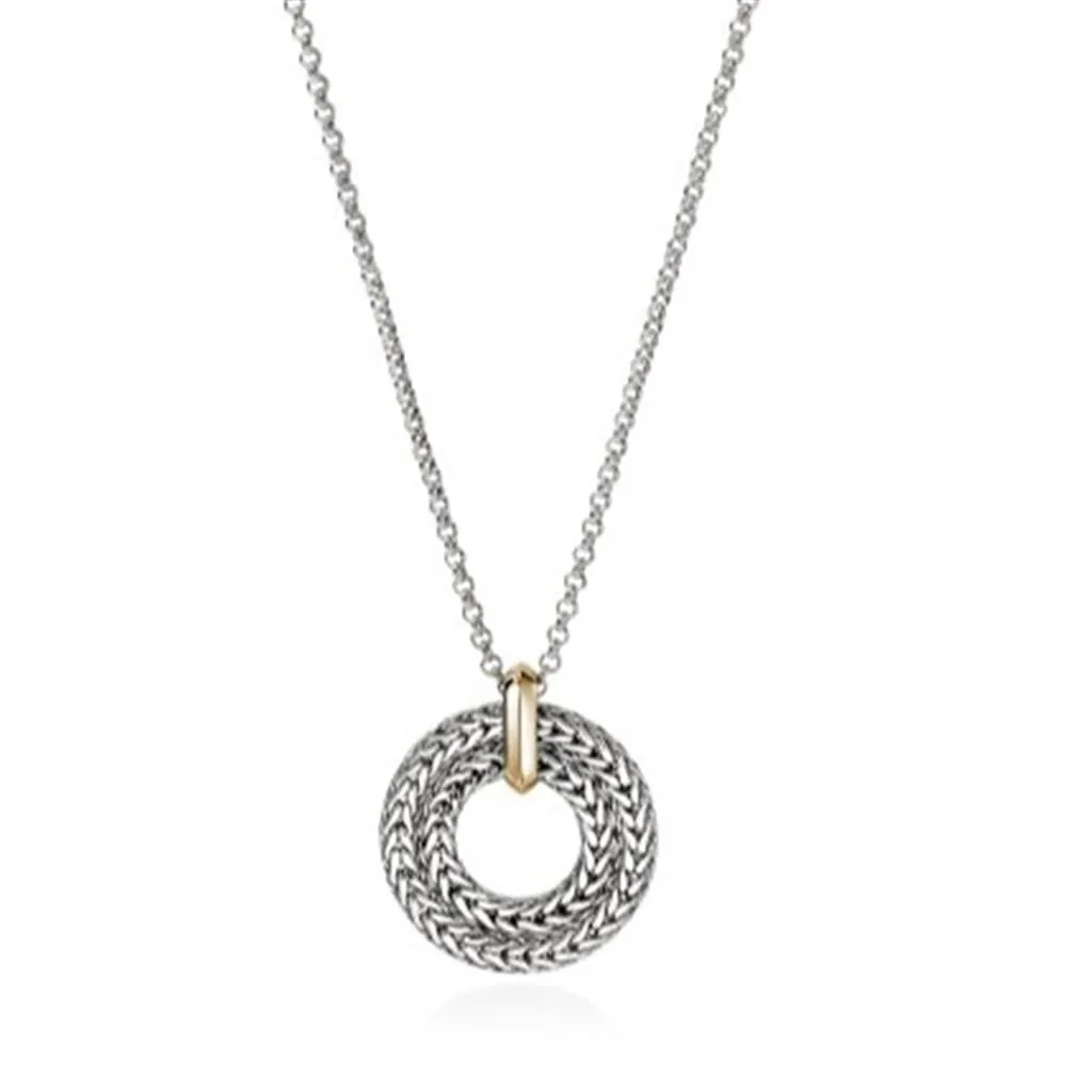 14 Karat/Sterling Silver 2mm Icon Link Rolo Chain Pendant Necklace Joh