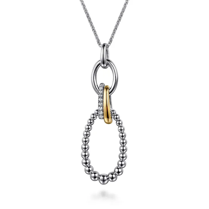 Two-Tone Open Link Long Necklace by Gabriel & Co