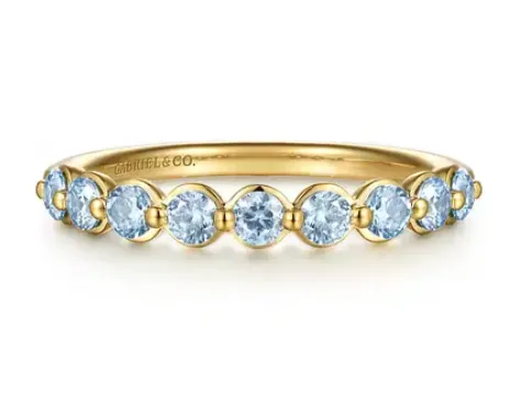 Yellow Gold Stackable Birthstone Ring by Gabriel & Co