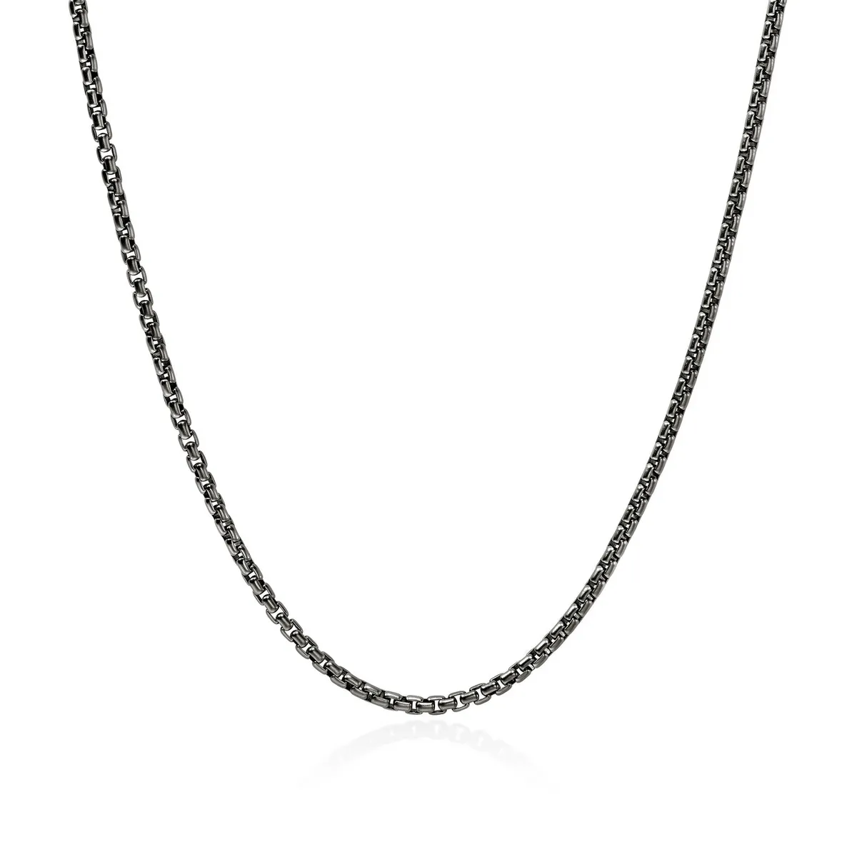Chains Box Silver Box Chain Necklace in Satin Matte Black Rhodium by John Hardy