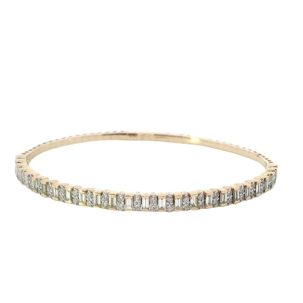 14K Yellow Gold And 2.06 CTW Diamond Flex Bangle Bracelet
