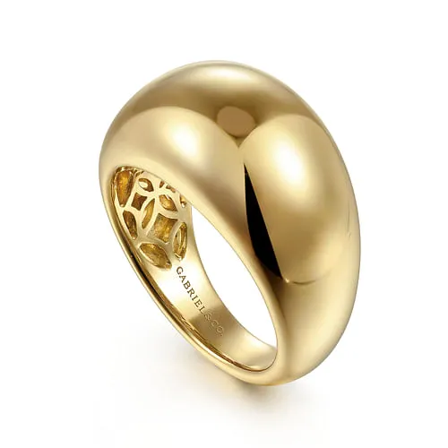 14K Yellow Gold High Polished Dome Ring by Gabriel