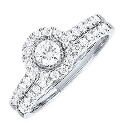 14K White Gold Diamond Bridal Set