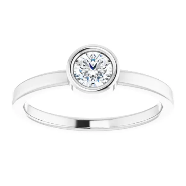 Rhodium-Plated Sterling Silver 4.5 mm 1/3 CT Natural Diamond Ring