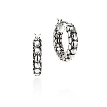 Dot Silver 15mm Hoop Earrings by John Hardy