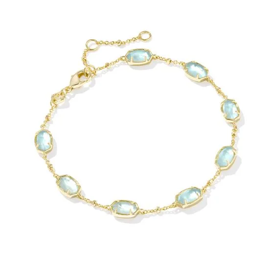 Emilie Gold Plated Light Blue Illusion Link Bracelet by Kendra Scott
