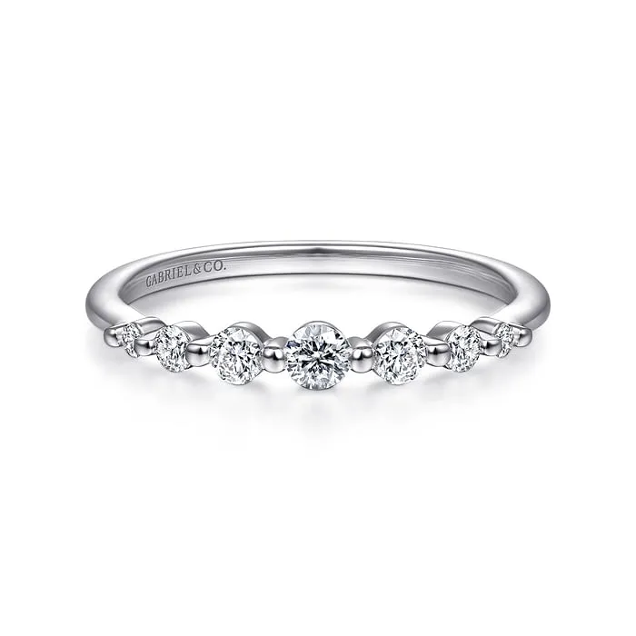 White Gold Single Prong Diamond Stackable Ring