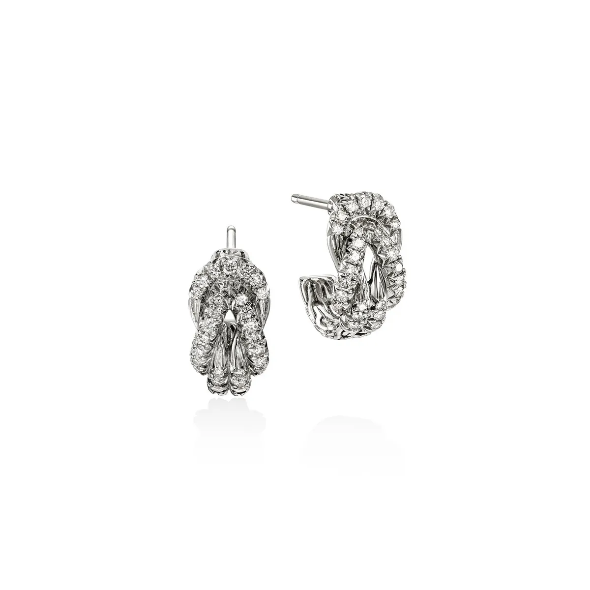 Love Knot Silver Diamond Pave Earrings by John Hardy
