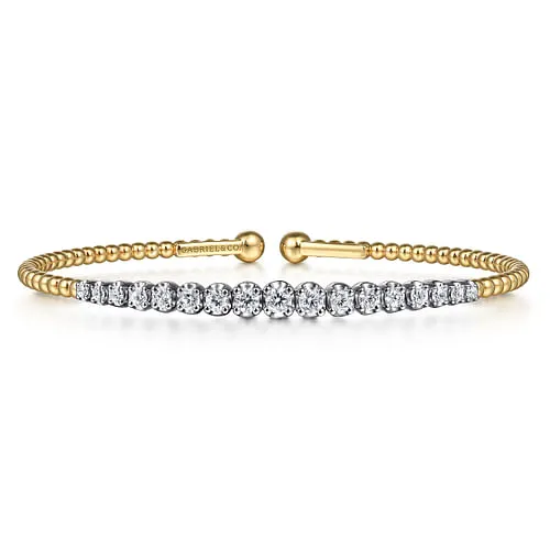 14K White & Yellow Gold Diamond Bujukan Bangle by Gabriel