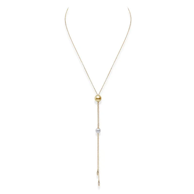 Mikimoto 18K Yellow Gold Pearls In Motion Akoya Cultured Pearl Pendant