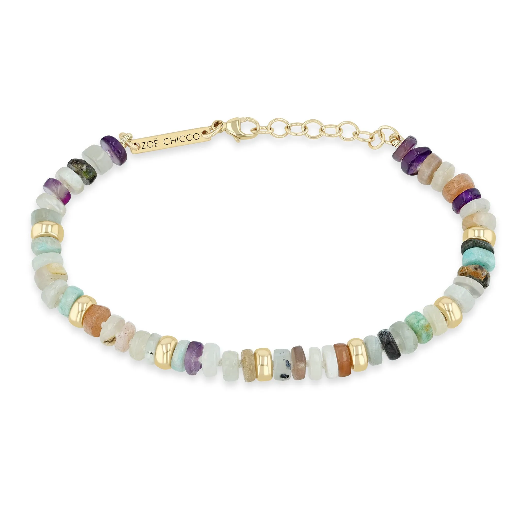 ZOE CHICCO 14K YELLOW GOLD 5MM OPAL BEAD BRACELET 244-01633