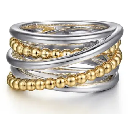 Two-Tone Criss-Cross Ring