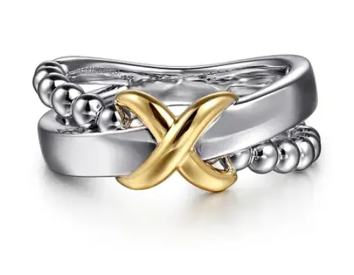 Two-Tone Criss Cross Bujukan Ring