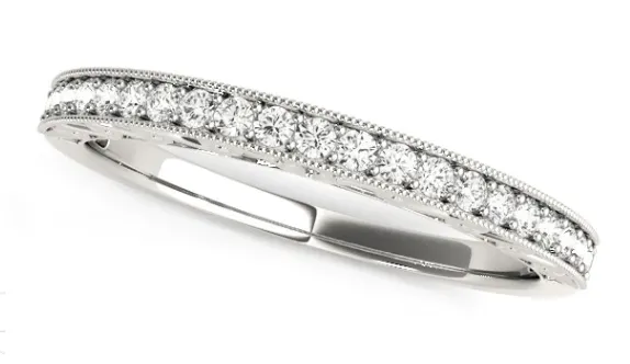 14K White Gold 0.43cttw VS2 G Diamond Wedding Band