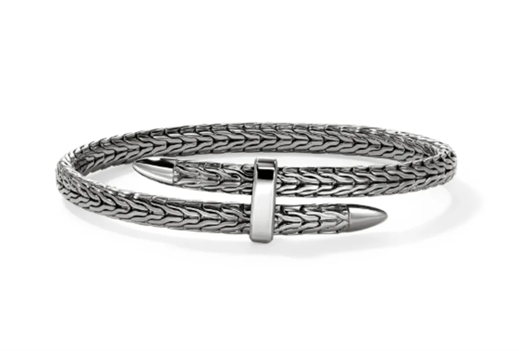 John Hardy Black Rhodium Spear Flexible Cuff Bracelet