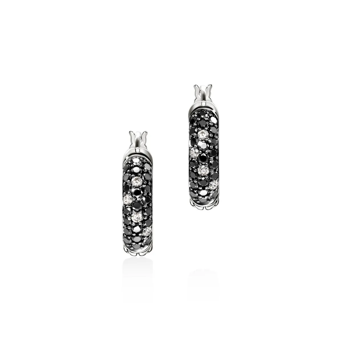 JH Essentials Silver Pave Hoop Earrings by John Hardy