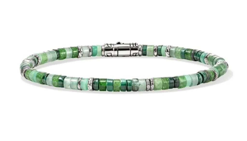 Sterling Silver Limited Edition 4mm Heishi Bracelet John Hardy, Size M