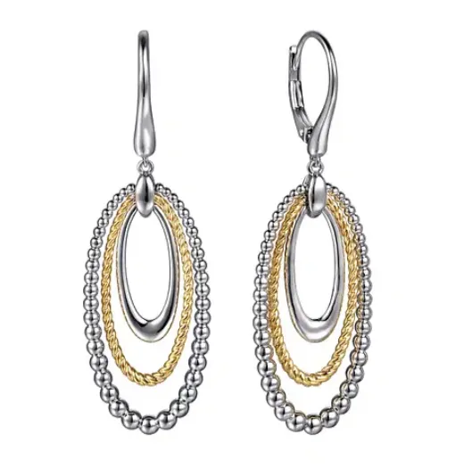 Two-Tone Mulit Link Bujukan Drop Earrings by Gabriel & Co