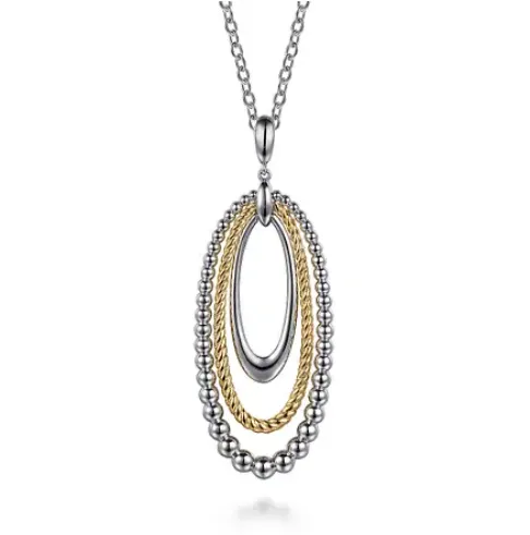 Two-Tone Enlongated Necklace by Gabriel & Co